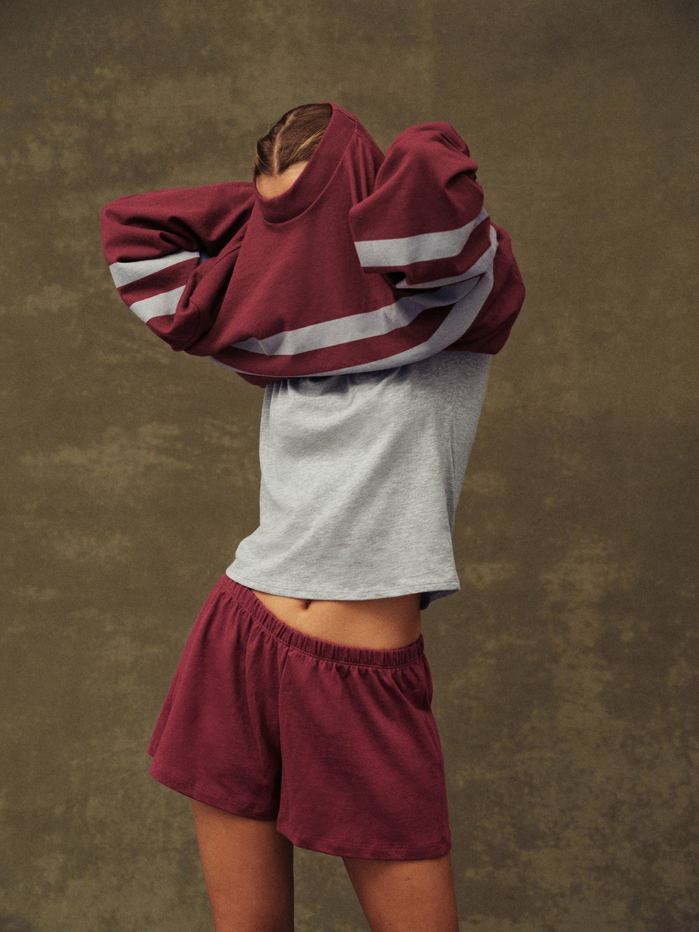 SET ACTIVE Sale | HEAVY COTTON EASY STRIPE LONG SLEEVE - SEPIA