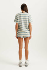 SET ACTIVE Outlets | CLASSIC COTTON DAILY STRIPE BOYFRIEND TEE - CASSETTE