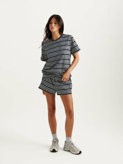 SET ACTIVE Outlet | CLASSIC COTTON DAILY STRIPE BOYFRIEND TEE - WASHED
