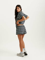 SET ACTIVE Outlet | CLASSIC COTTON DAILY STRIPE BOYFRIEND TEE - WASHED