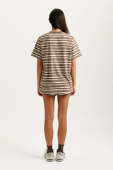 SET ACTIVE For Sale | CLASSIC COTTON DAILY STRIPE BOYFRIEND TEE - GRAIN