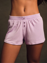 SET ACTIVE US | SLEEP JERSEY COMFORT STRIPE BOXER SHORTS - BUTTERCREAM