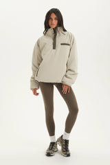 SET ACTIVE US | NYLON PUFF QUARTER SNAP JACKET - SPARROW