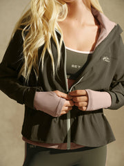 SET ACTIVE Discount | NYLON DUET CINCHED WINDBREAKER - SEDONA