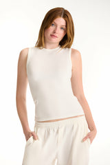 SET ACTIVE Sale | RIBBED MODAL BODY MUSCLE TANK - BLANC
