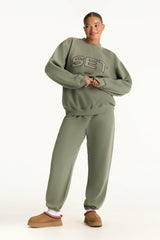 SET ACTIVE US | MIDWEIGHT SWEATS STAPLE OLD SCHOOL SWEATPANTS - KELP