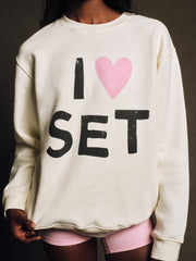 SET ACTIVE Discount | MIDWEIGHT SWEATS STAPLE I LOVE SET CREWNECK - ICING