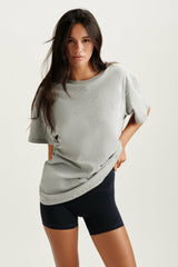 SET ACTIVE Online | CLASSIC COTTON DAILY BOYFRIEND TEE - FOG HEATHER GREY