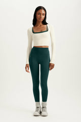 SET ACTIVE Website Store | RIBBED MODAL BODY SQUARENECK LONG SLEEVE - DUST