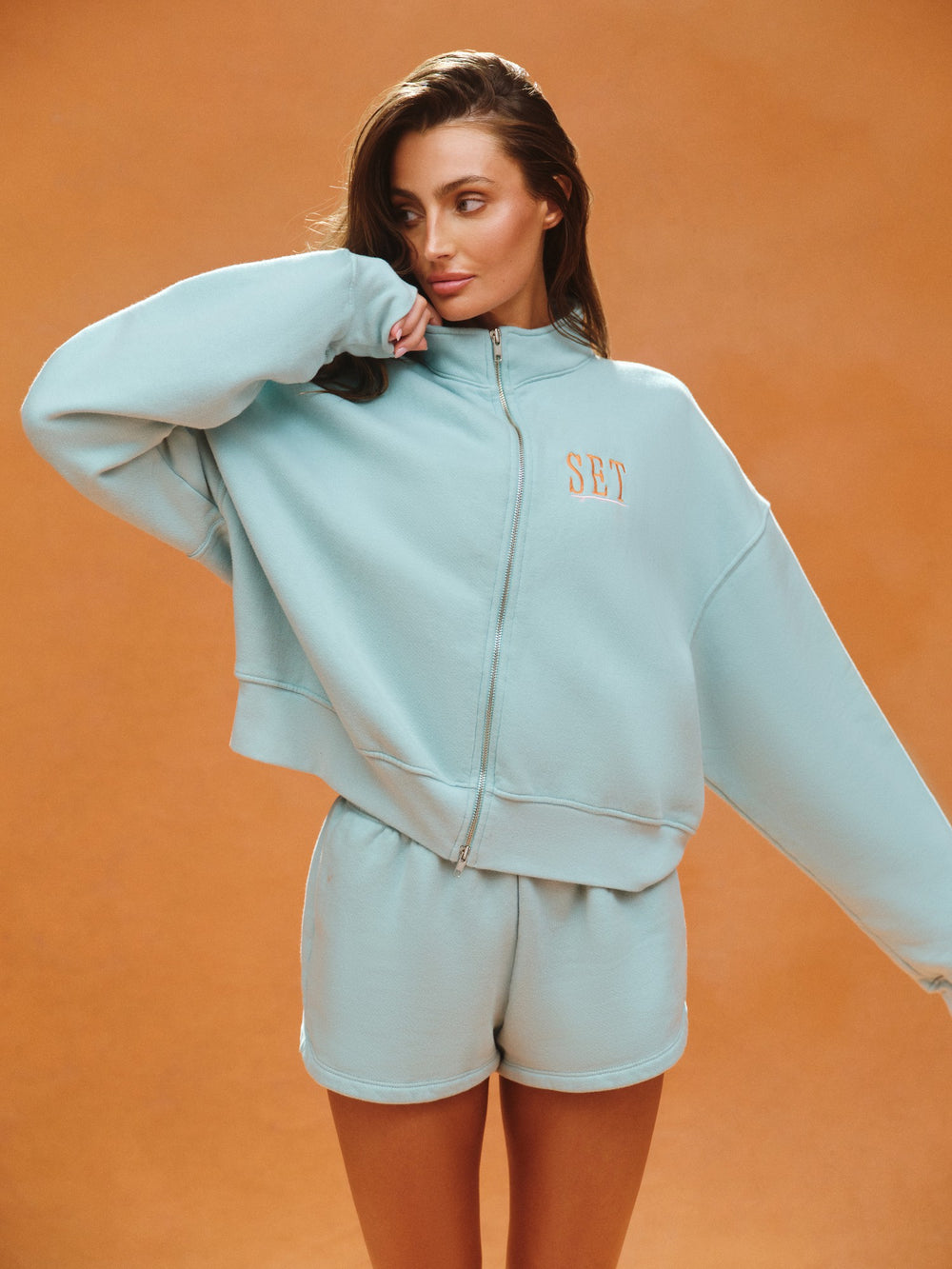 SET ACTIVE For Sale | MIDWEIGHT SWEATS STAPLE SET RESORT FUNNEL ZIP - TROPICS