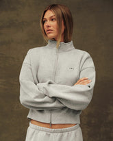 SET ACTIVE Online | MIDWEIGHT SWEATS STAPLE SET FUNNEL ZIP - FOG HEATHER GREY