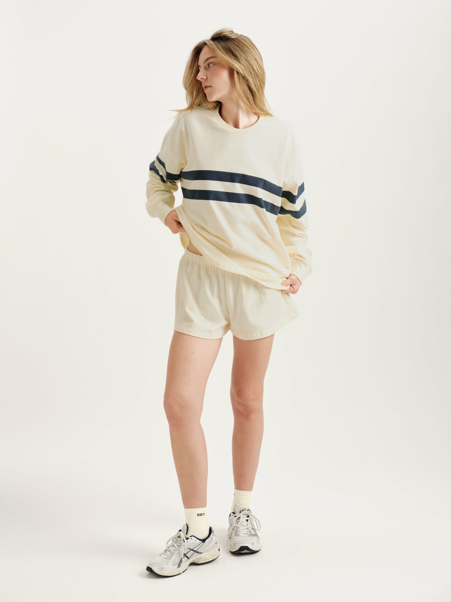 SET ACTIVE Online | HEAVY COTTON EASY STRIPE LONG SLEEVE - WASHED
