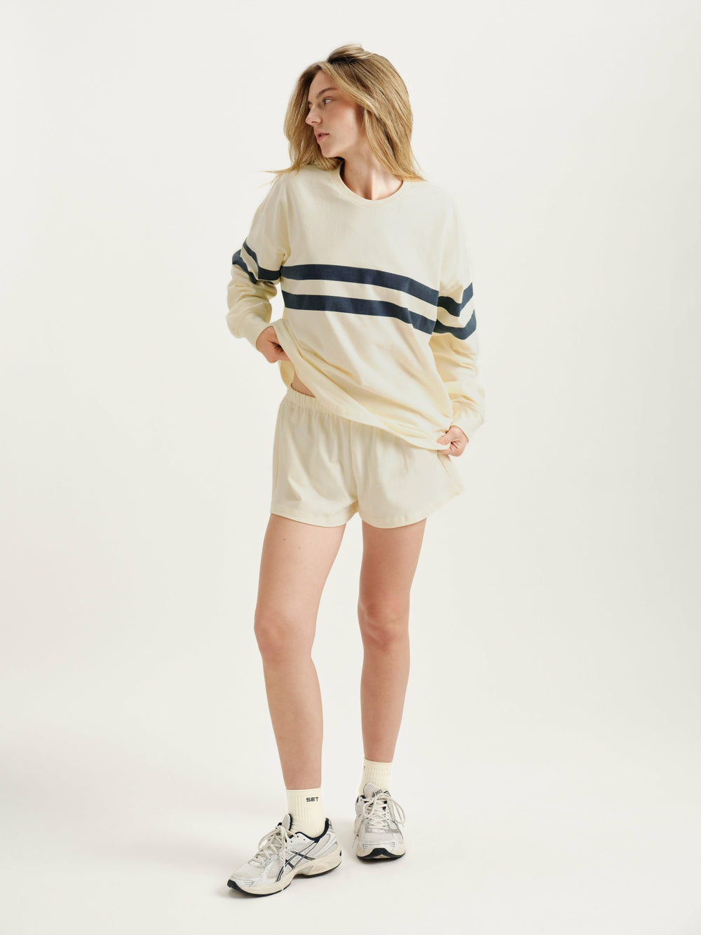 SET ACTIVE Online | HEAVY COTTON EASY STRIPE LONG SLEEVE - WASHED