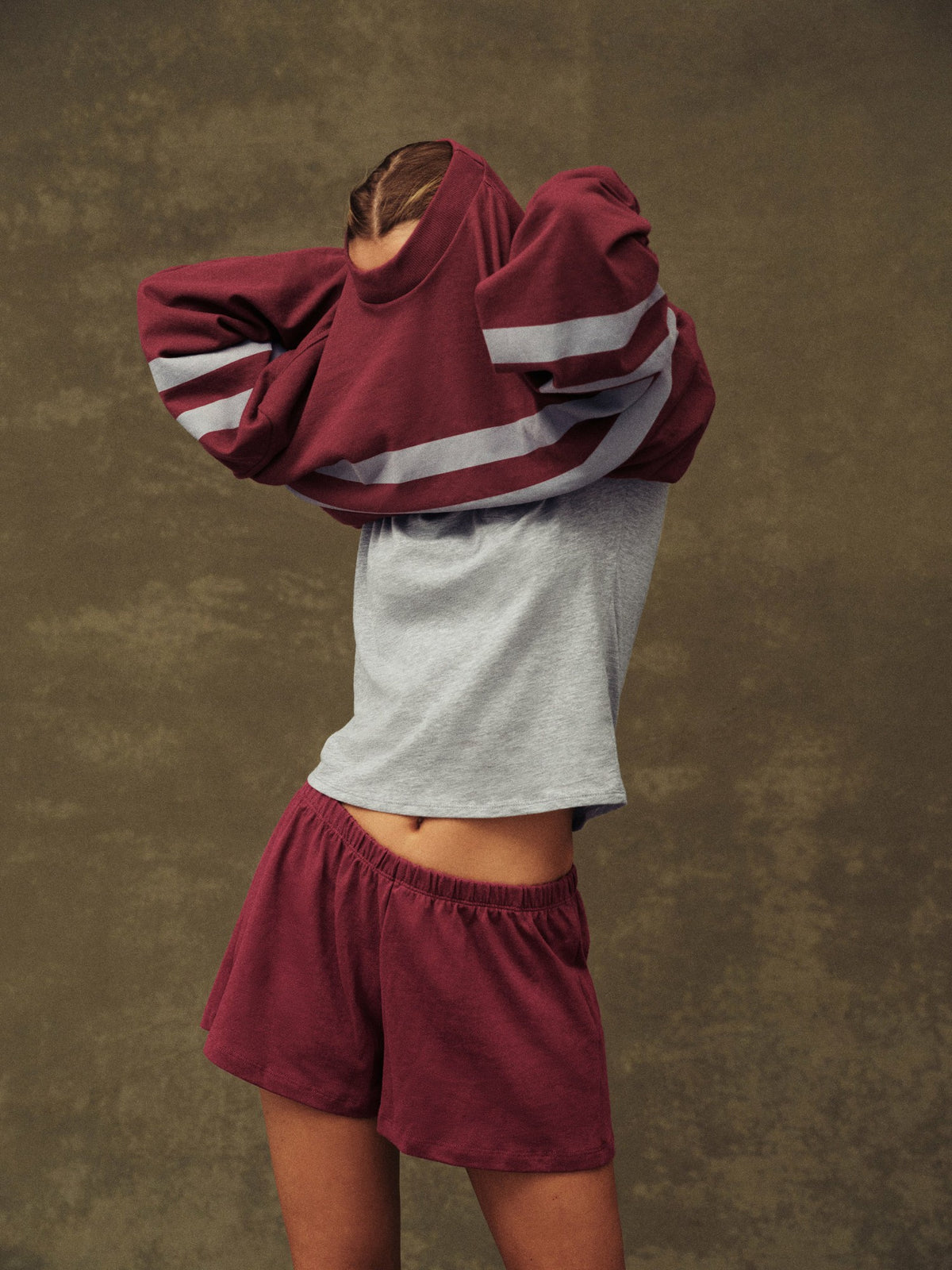 SET ACTIVE Sale | HEAVY COTTON EASY STRIPE LONG SLEEVE - SEPIA