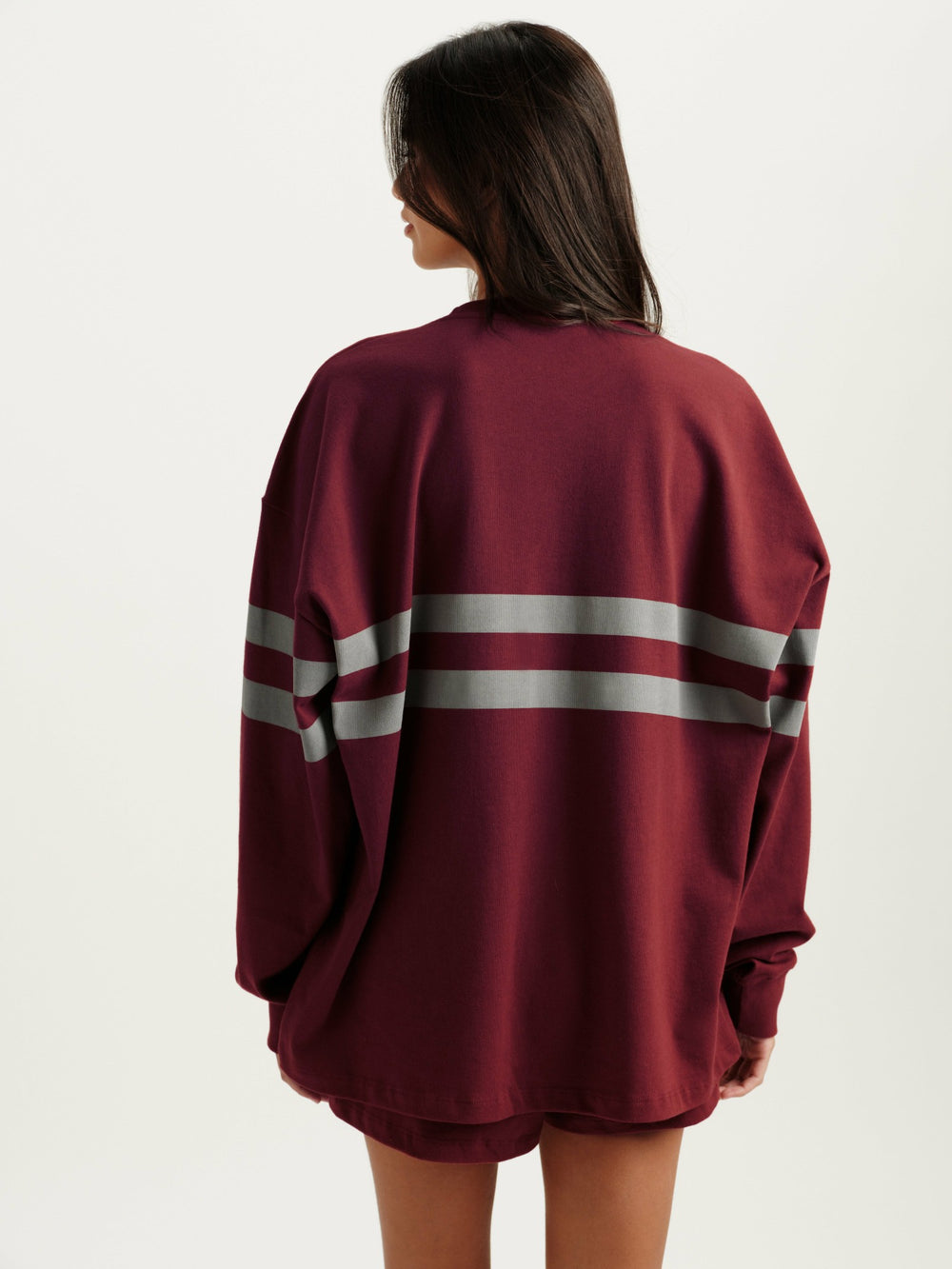 SET ACTIVE Sale | HEAVY COTTON EASY STRIPE LONG SLEEVE - SEPIA