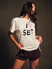 SET ACTIVE Outlet | CLASSIC COTTON DAILY I LOVE SET BOYFRIEND TEE - ICING
