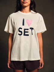 SET ACTIVE Outlet | CLASSIC COTTON DAILY I LOVE SET BOYFRIEND TEE - ICING