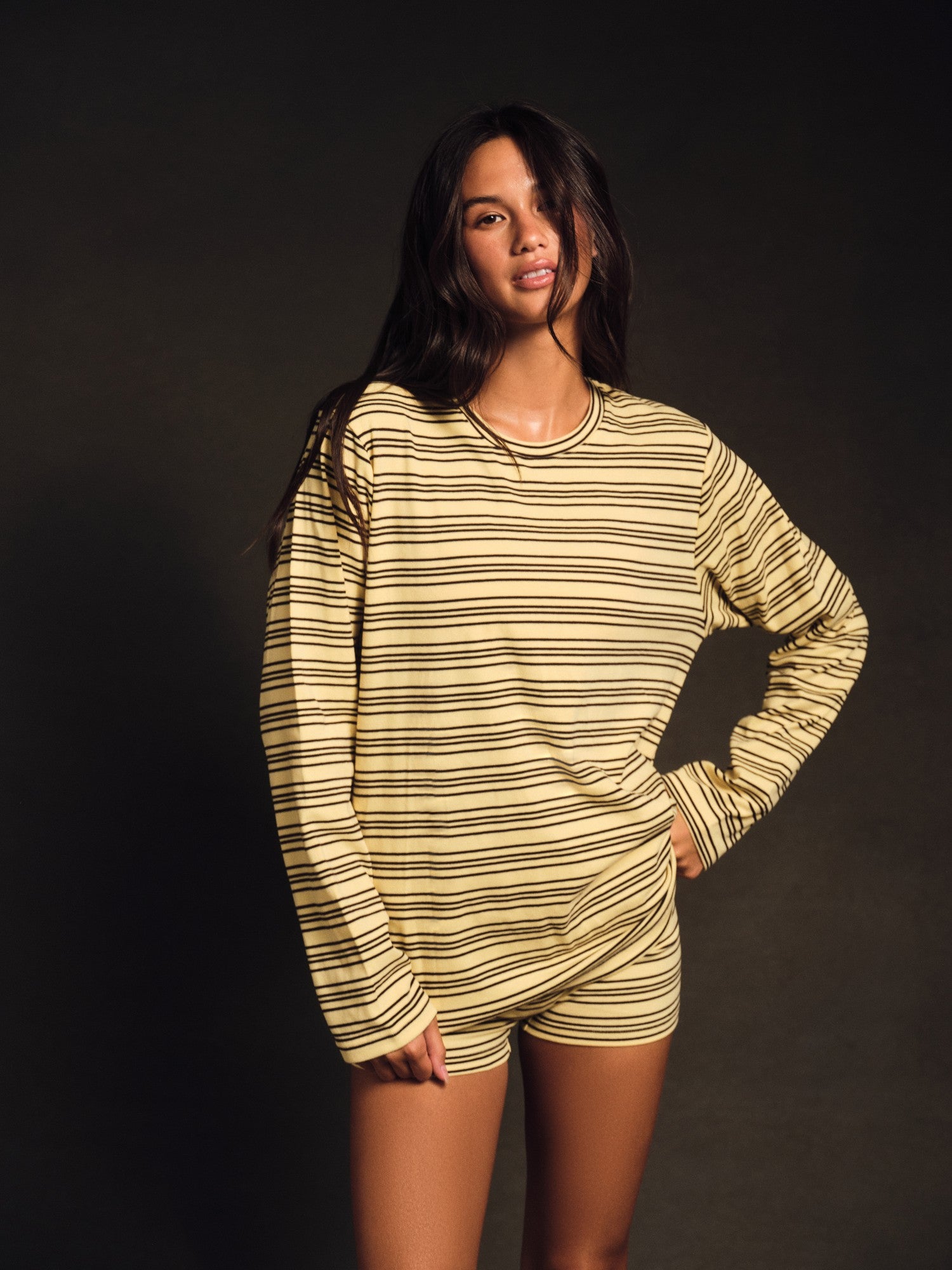 SET ACTIVE US | STRIPE JERSEY STRIPE OVERSIZED LONG SLEEVE - SPARKLER