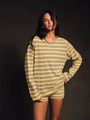 SET ACTIVE US | STRIPE JERSEY STRIPE OVERSIZED LONG SLEEVE - SPARKLER