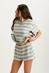 SET ACTIVE Outlets | CLASSIC COTTON DAILY STRIPE BOYFRIEND TEE - CASSETTE