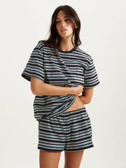 SET ACTIVE Outlet | CLASSIC COTTON DAILY STRIPE BOYFRIEND TEE - WASHED