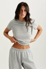 SET ACTIVE US | CLASSIC COTTON DAILY STAPLE POCKET TEE - FOG HEATHER GREY