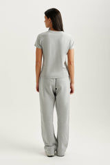 SET ACTIVE US | CLASSIC COTTON DAILY STAPLE POCKET TEE - FOG HEATHER GREY