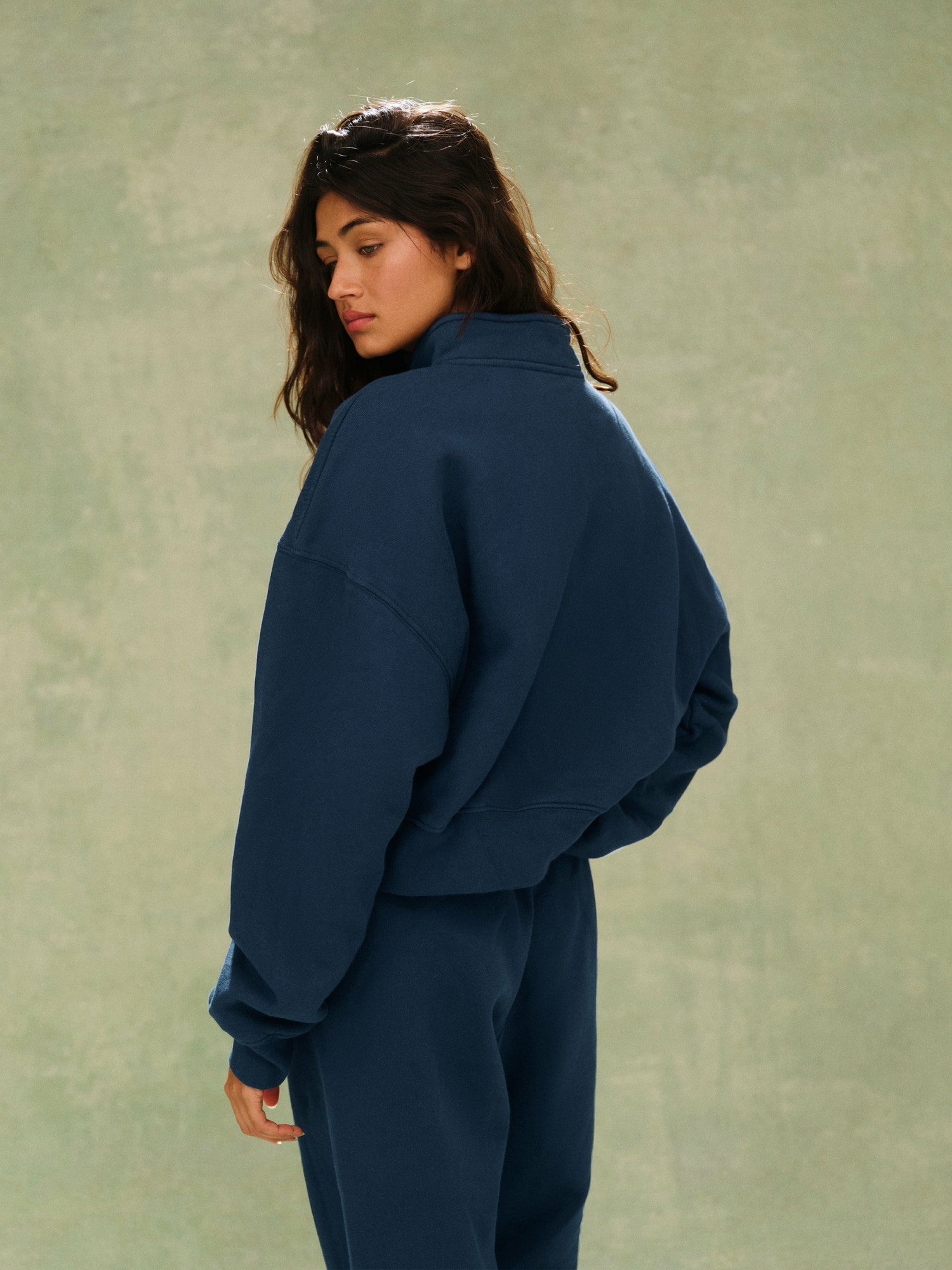 SET ACTIVE Outlet | MIDWEIGHT SWEATS STAPLE SET FUNNEL ZIP - SPEARMINT