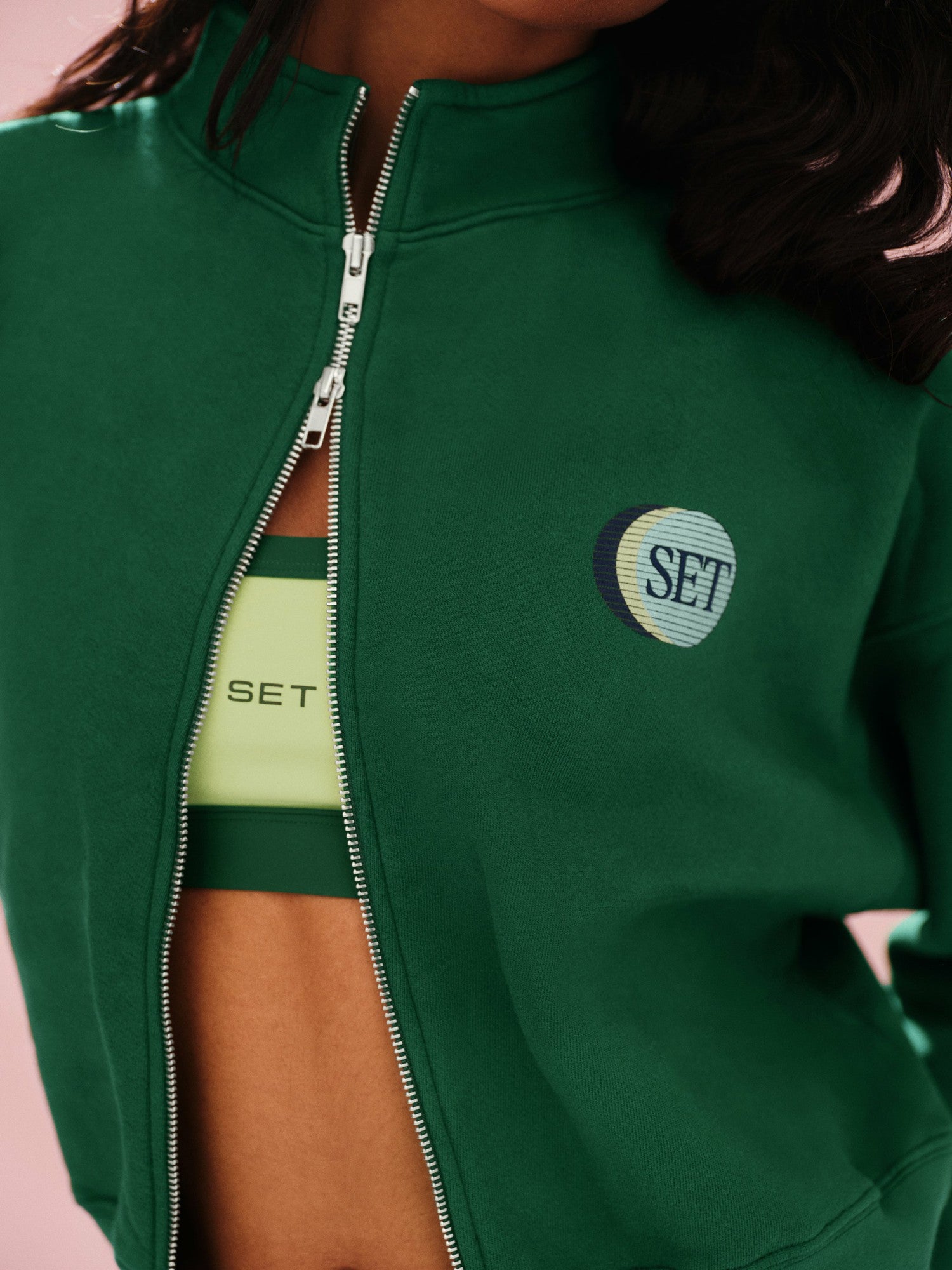 SET ACTIVE Online | MIDWEIGHT SWEATS STAPLE SET FUNNEL ZIP - LAWN