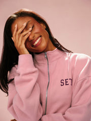 SET ACTIVE For Sale | MIDWEIGHT SWEATS STAPLE SET FUNNEL ZIP - ROSEBUD