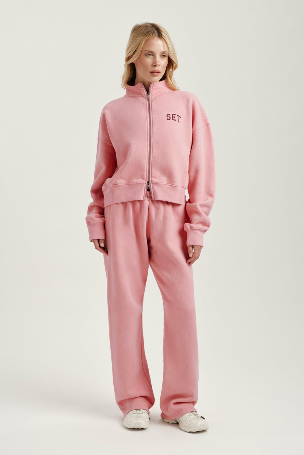 SET ACTIVE For Sale | MIDWEIGHT SWEATS STAPLE SET FUNNEL ZIP - ROSEBUD