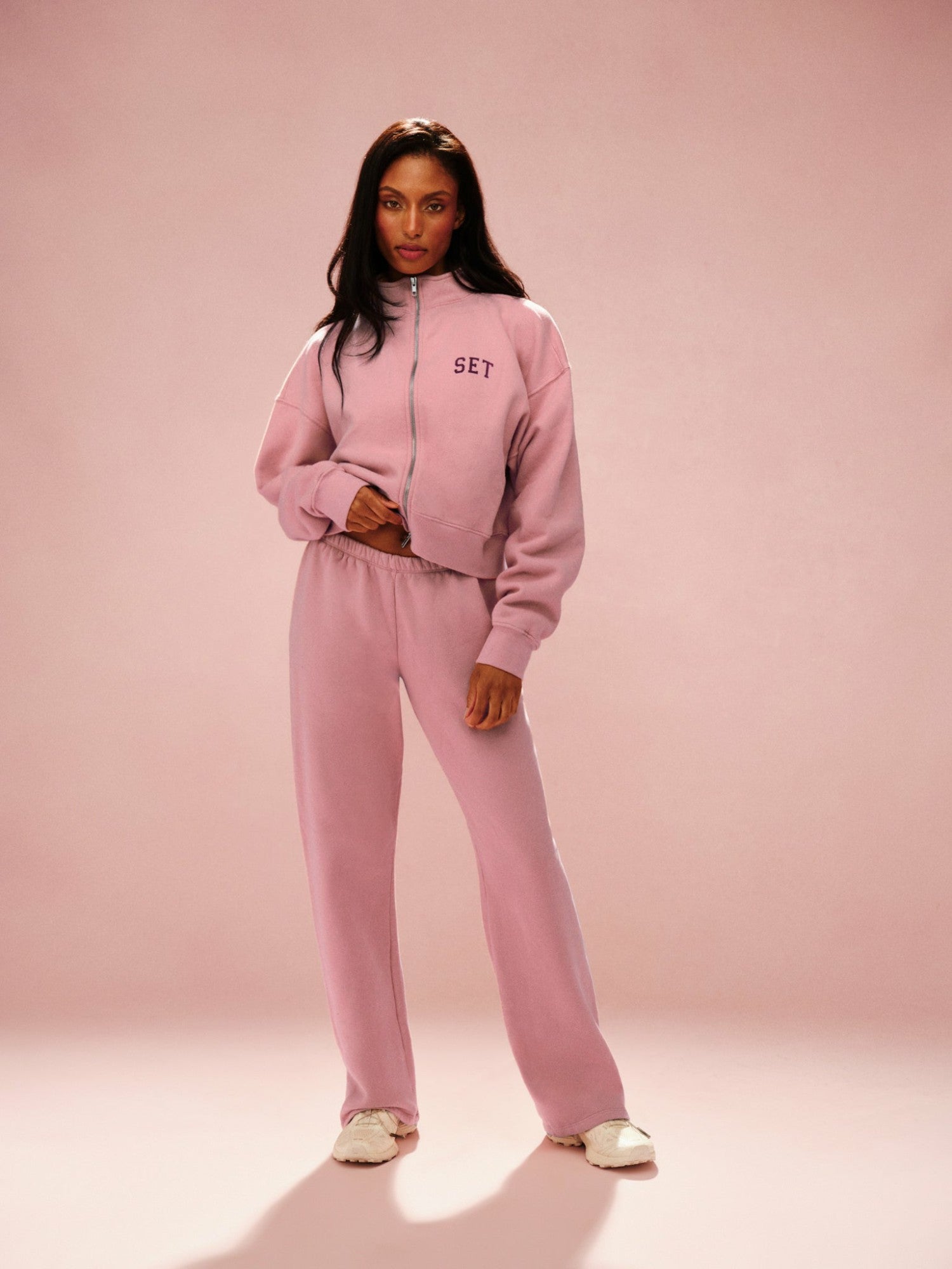SET ACTIVE Outlets | MIDWEIGHT SWEATS STAPLE STRAIGHT LEG SWEATPANTS - INVERSE ROSEBUD