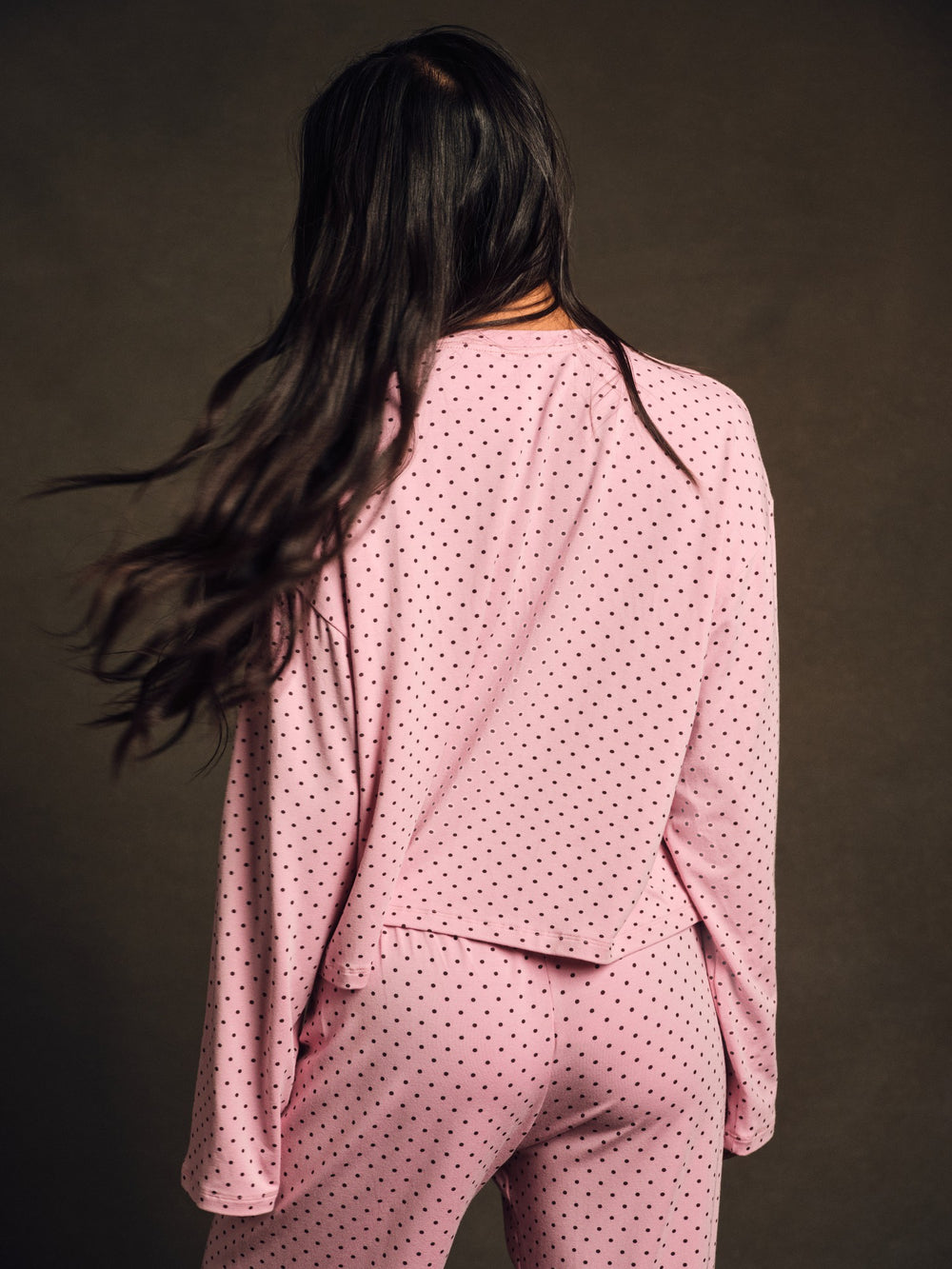 SET ACTIVE Outlets | SLEEP JERSEY COMFORT POLKA DOT BOXY LONG SLEEVE - SWIRL