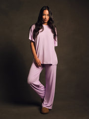 SET ACTIVE Website Store | SLEEP JERSEY COMFORT STRIPE BOXY TEE - BUTTERCREAM