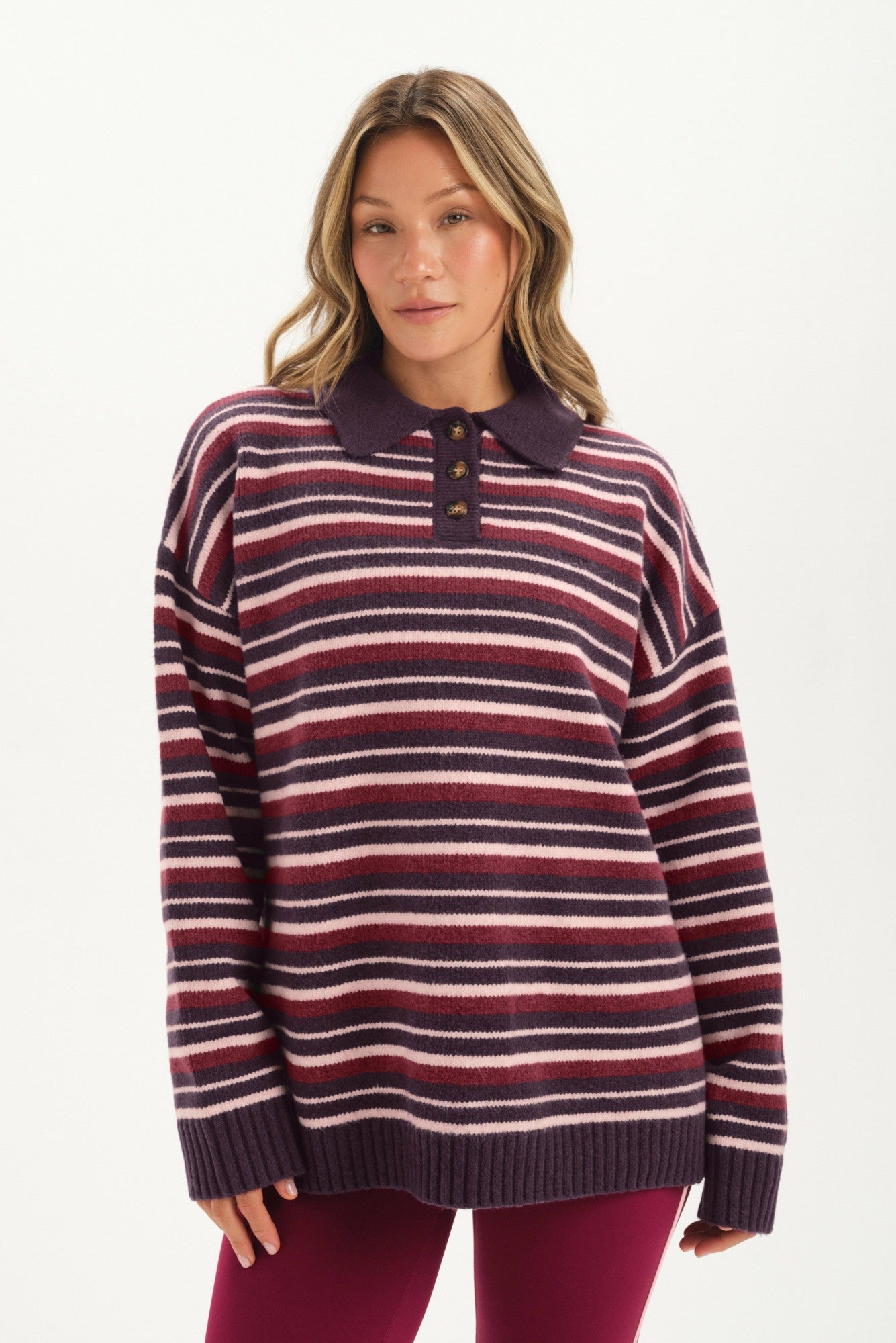 SET ACTIVE Outlets | STUDIO KNIT STUDIO KNIT ALEX POLO - POPPY