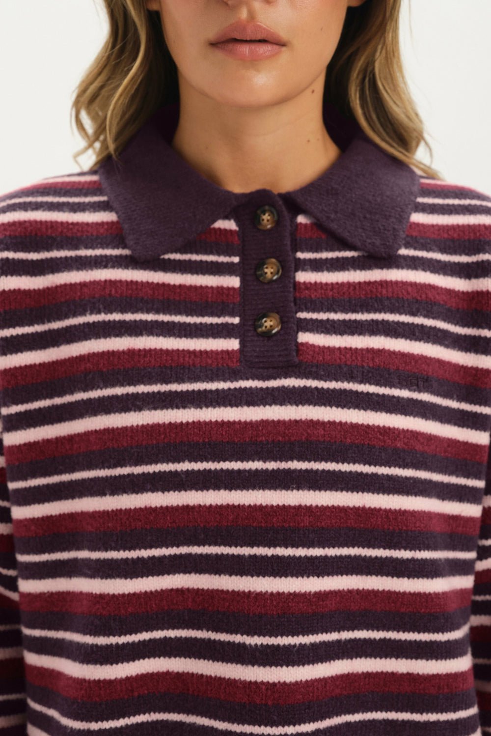 SET ACTIVE Outlets | STUDIO KNIT STUDIO KNIT ALEX POLO - POPPY