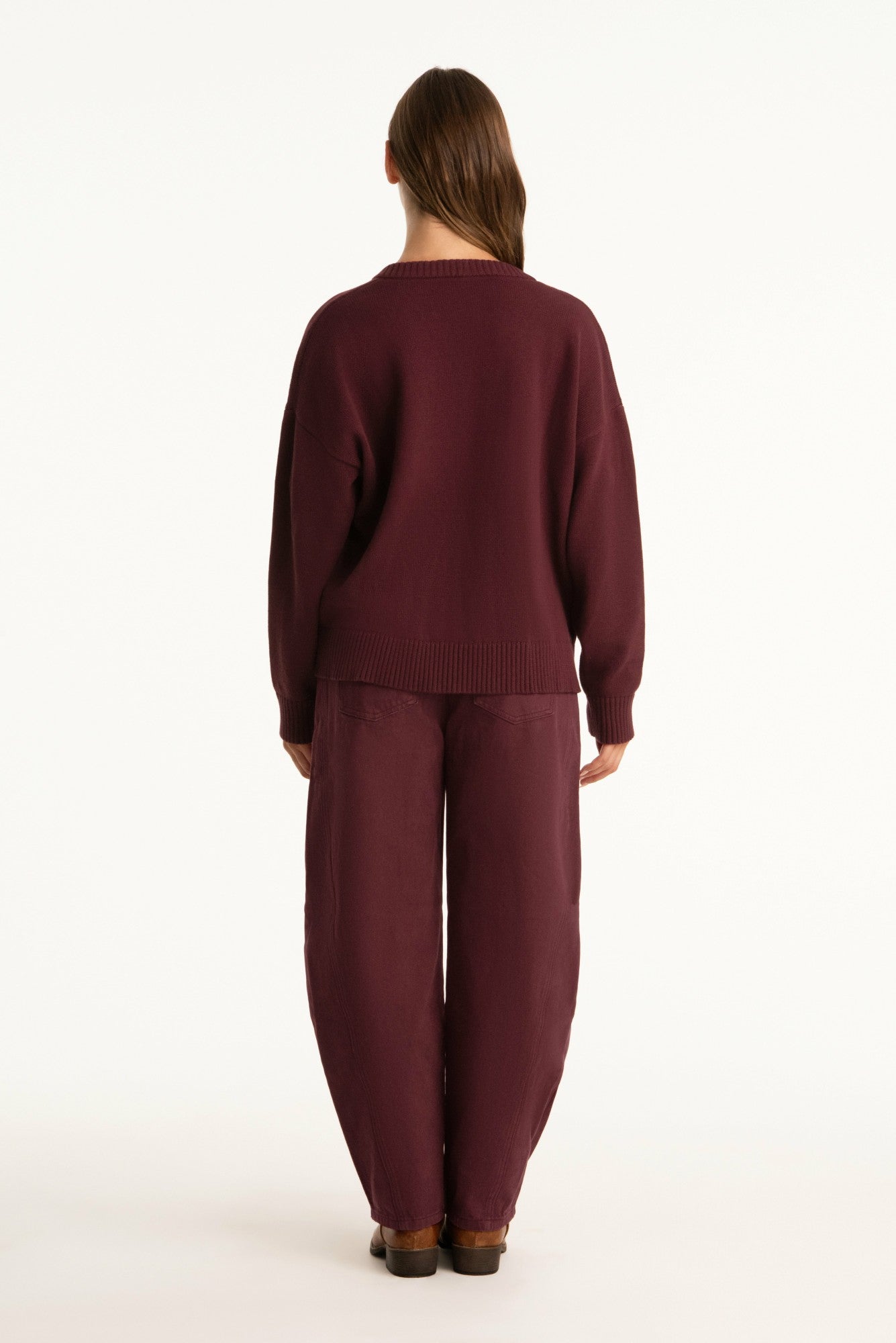 SET ACTIVE Sale | SET X PARKE COTTON V-NECK SWEATER - RHUBARB