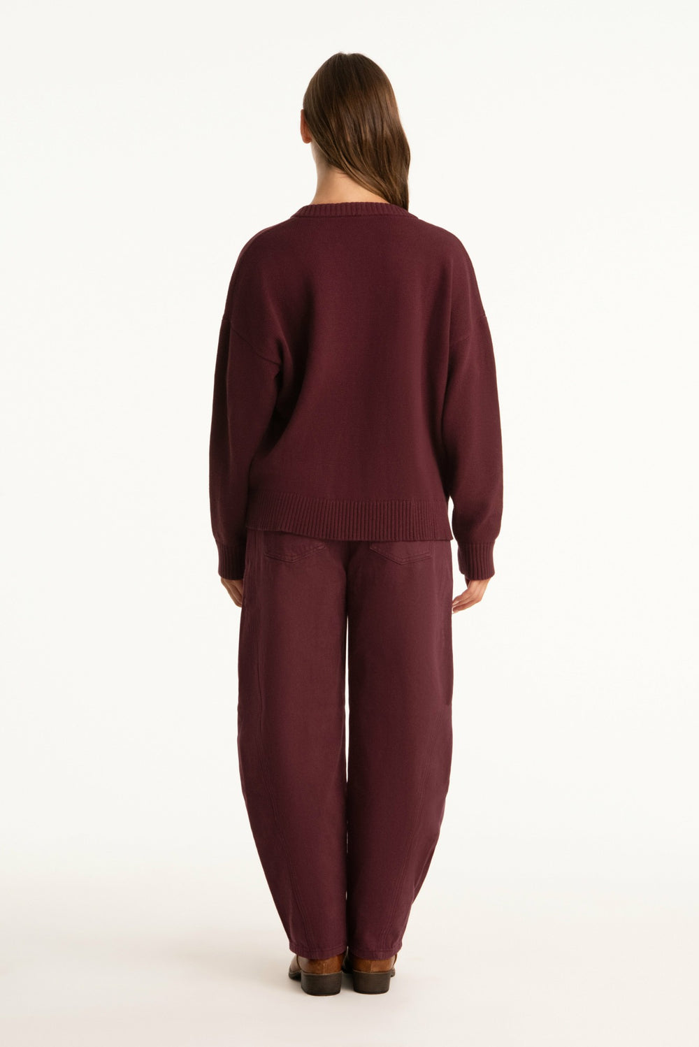 SET ACTIVE Sale | SET X PARKE COTTON V-NECK SWEATER - RHUBARB