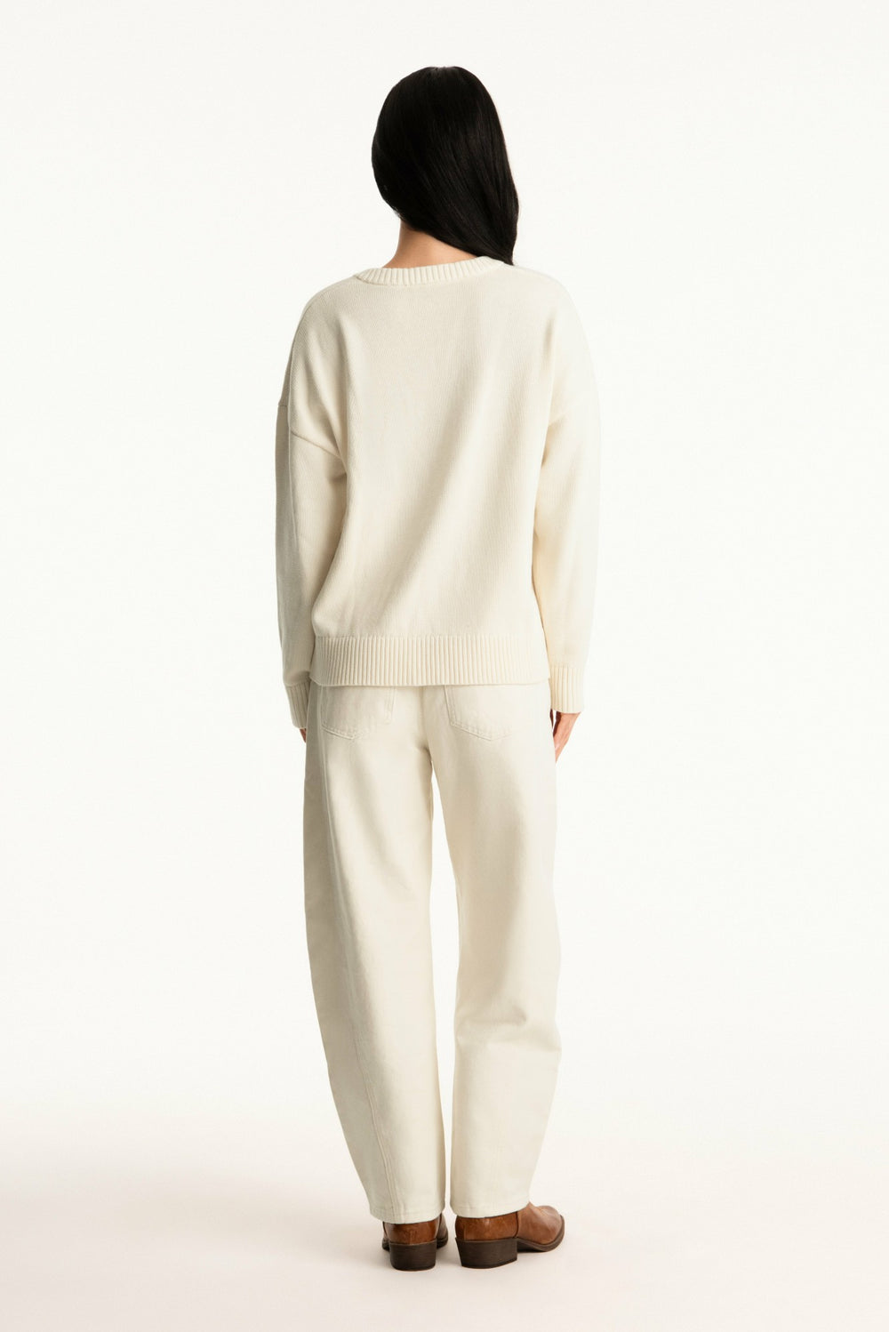 SET ACTIVE Outlet | SET X PARKE COTTON V-NECK SWEATER - CREAM
