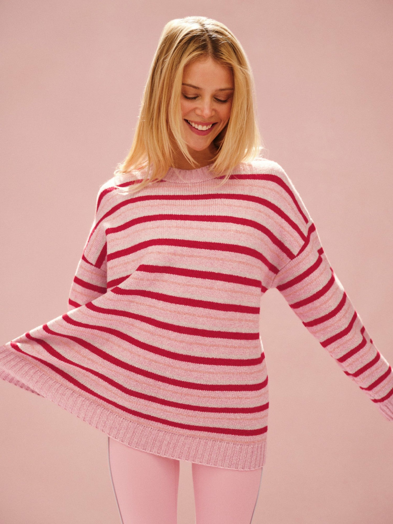 SET ACTIVE For Sale | STUDIO KNIT STUDIO KNIT CREWNECK - BLUSH