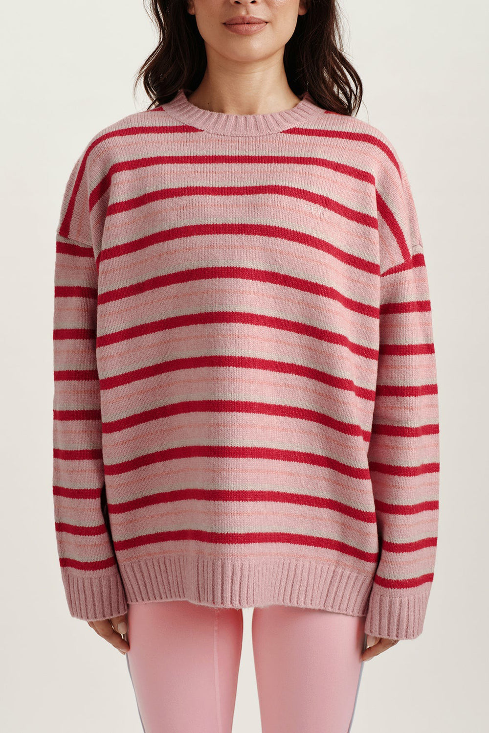 SET ACTIVE For Sale | STUDIO KNIT STUDIO KNIT CREWNECK - BLUSH