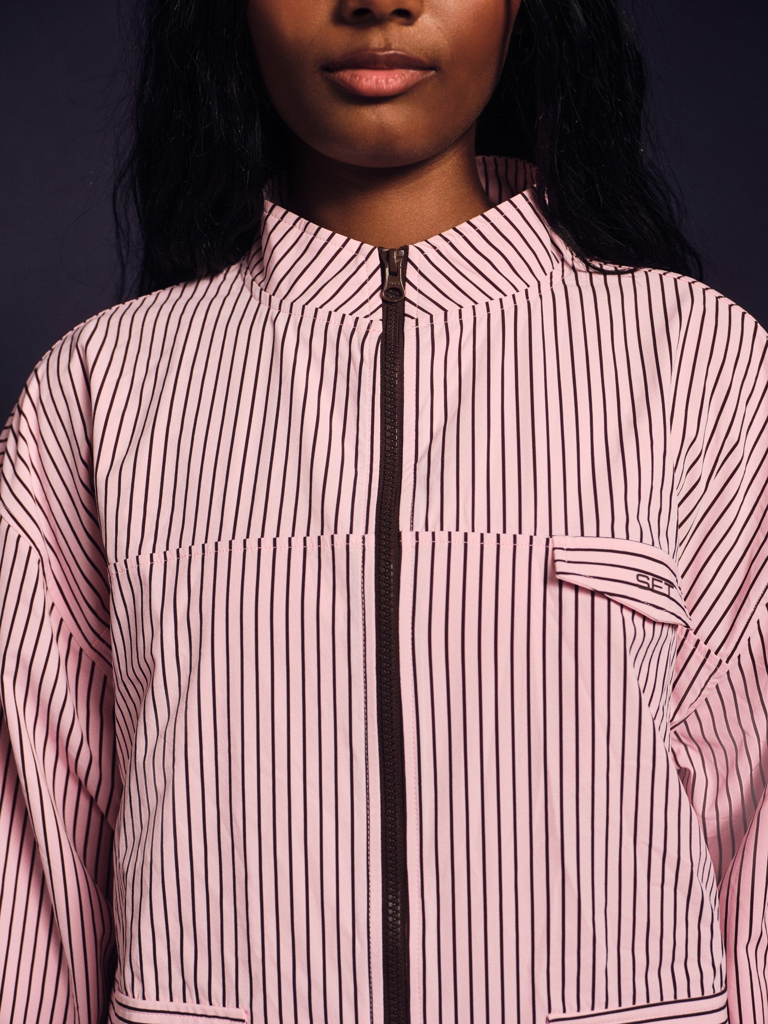 SET ACTIVE Sale | NYLON TRACK STRIPE LIFESTYLE ZIP UP - SWIRL