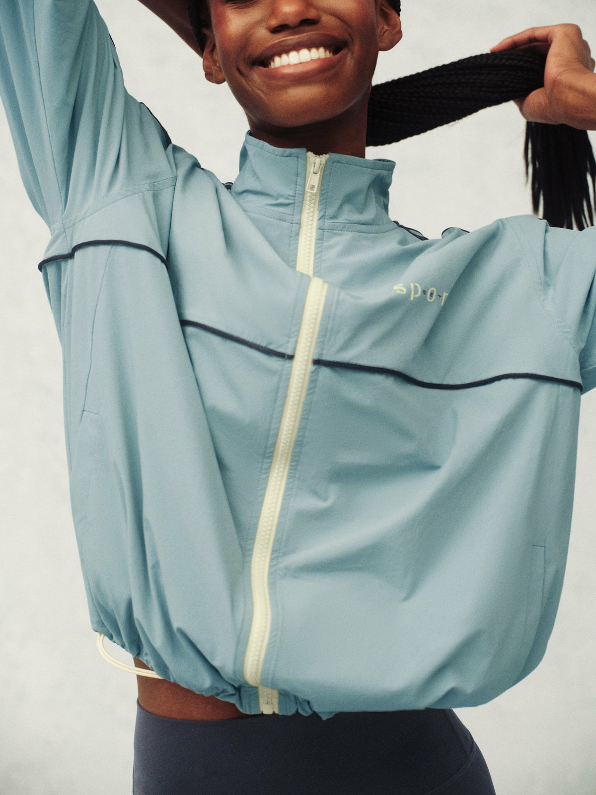 SET ACTIVE Website Store | NYLON TRACK SEAM ZIP UP - WASHED