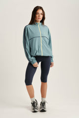 SET ACTIVE Website Store | NYLON TRACK SEAM ZIP UP - WASHED