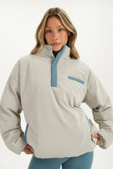 SET ACTIVE Outlet | NYLON PUFF QUARTER SNAP JACKET - GLISTEN