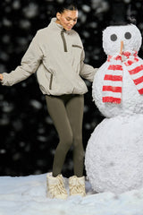 SET ACTIVE US | NYLON PUFF QUARTER SNAP JACKET - SPARROW