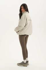 SET ACTIVE US | NYLON PUFF QUARTER SNAP JACKET - SPARROW