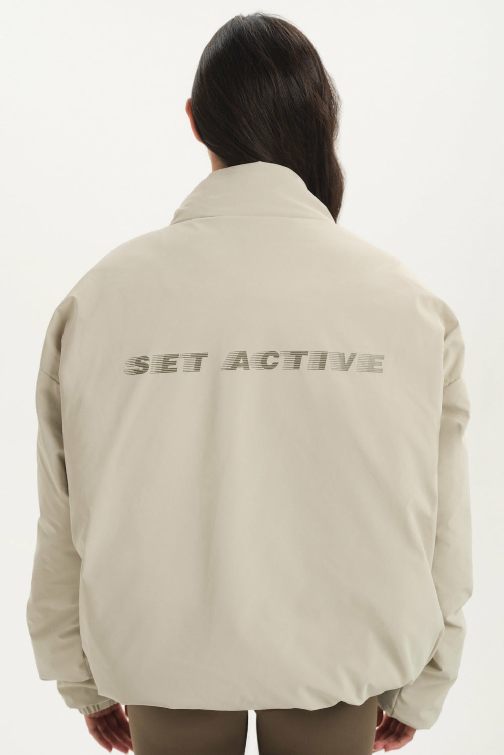 SET ACTIVE US | NYLON PUFF QUARTER SNAP JACKET - SPARROW