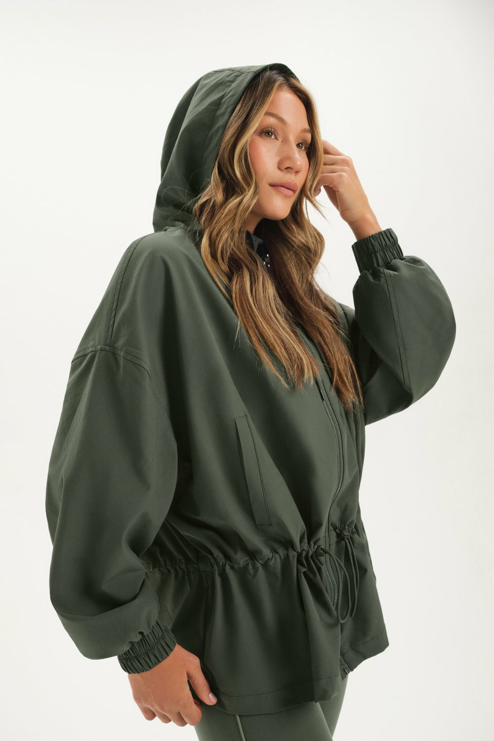 SET ACTIVE For Sale | NYLON TRACK CINCHED WINDBREAKER - GROTTO
