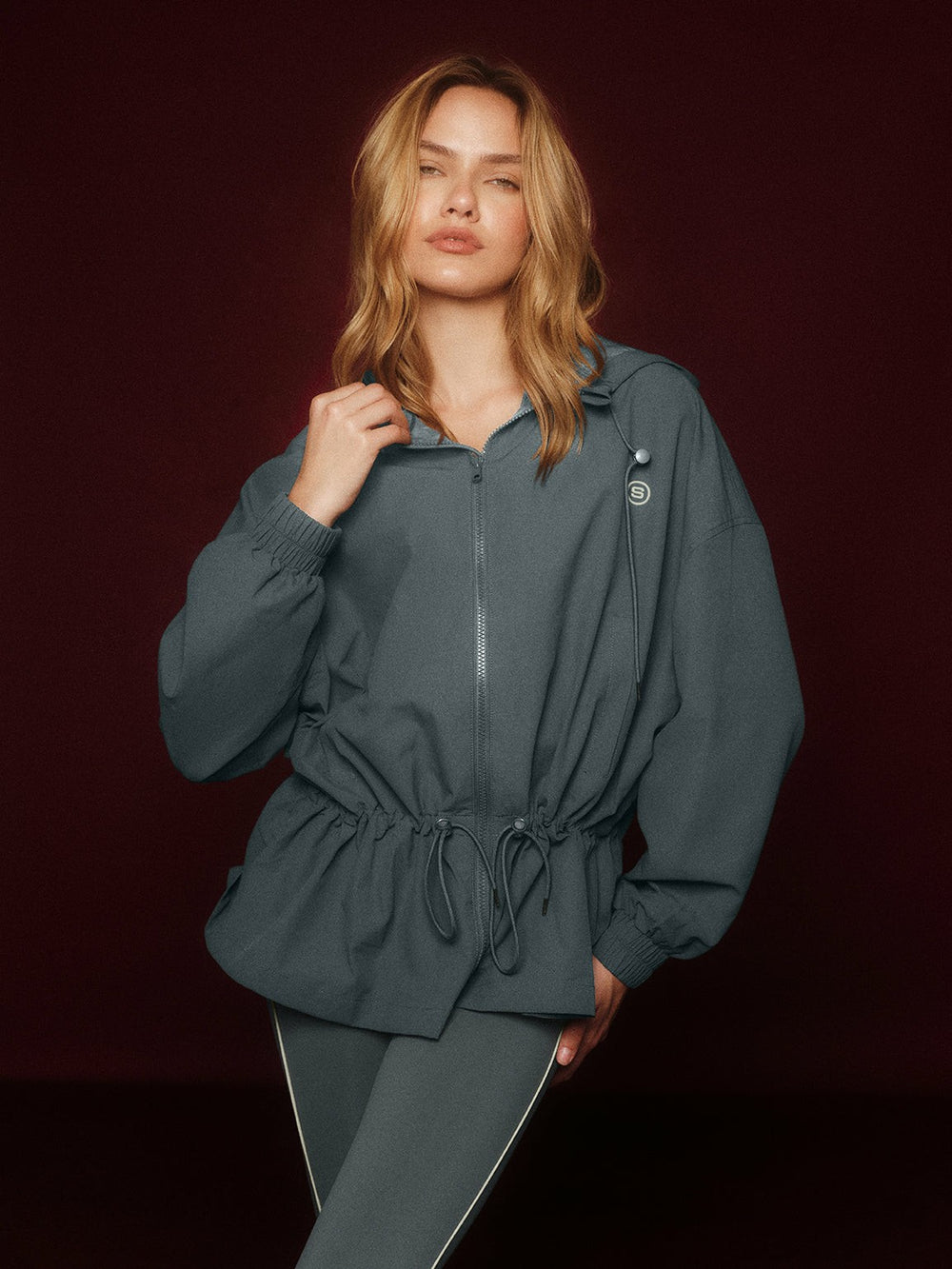 SET ACTIVE Outlets | NYLON TRACK CINCHED WINDBREAKER - MAST